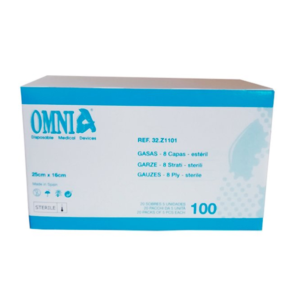 GASAS QUIRÃRGICAS ALGODÃN ESTÃRILES 25X16CM