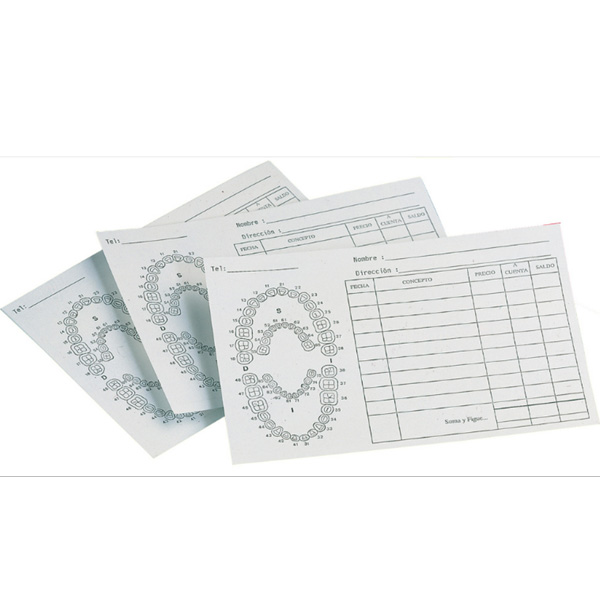 FICHAS DENTALES DE PAPEL IMPRESAS