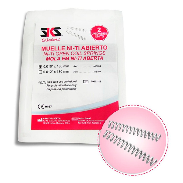 RESORTES NITI OPEN ESPACIO 0.010X180MM