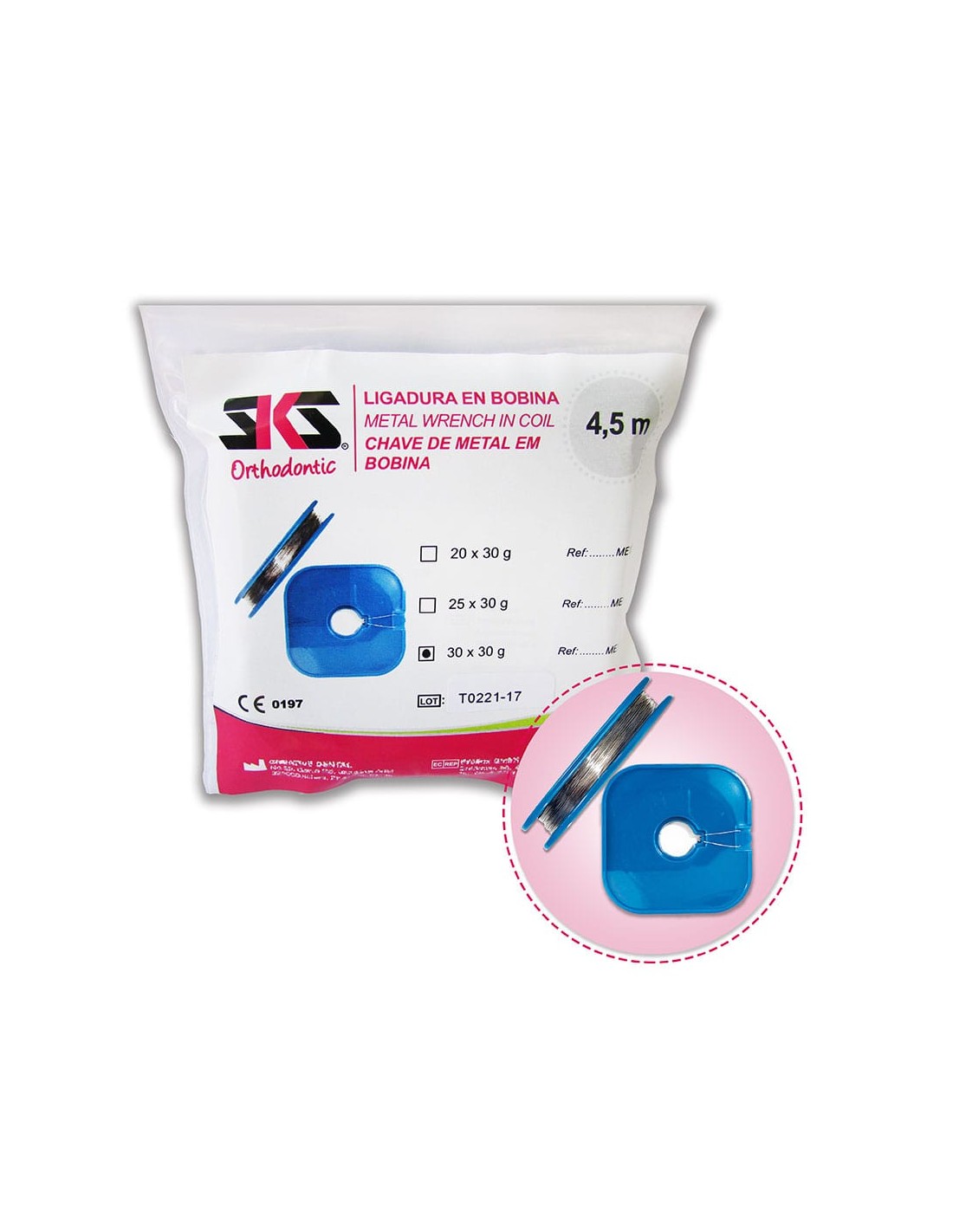 LIGADURA SKS metalica bobina 0.20 x 30 g 4.5 m