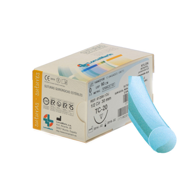 SUTURA LORCA AZUL TB-10 3/8C.15MM 5/0