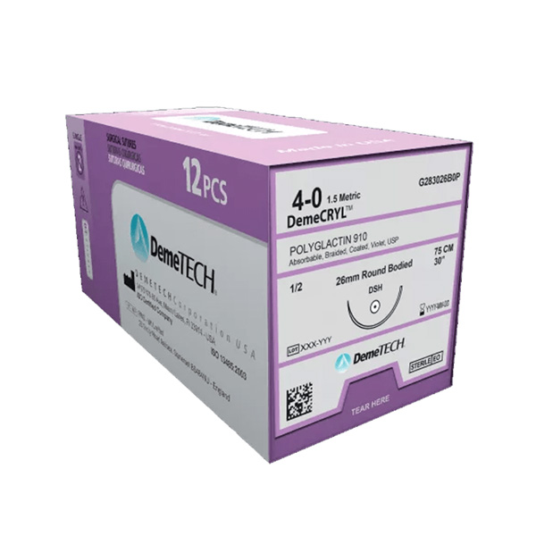 SUTURA PGLA 4/0 RC 3/8 16 MM 75CM